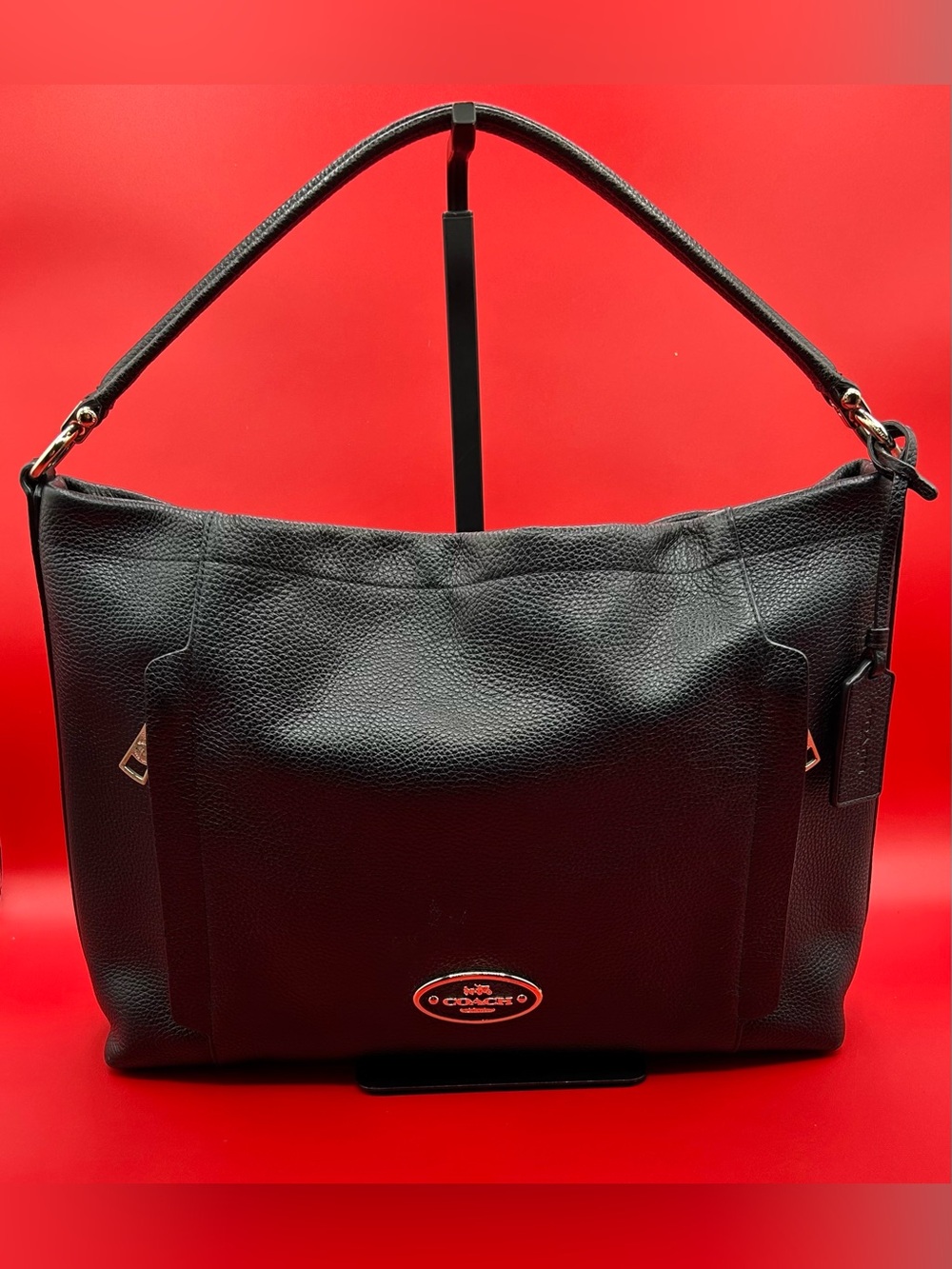 COACH Scout Hobo - Black Pebble Leather.